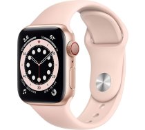 Apple Watch Series 6 (GPS + mobilais, 40 mm) Alumīnija korpuss zelta krāsā ar smilšu rozā sporta siksniņu (Atjaunots)