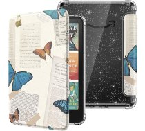 MoKo Mīksts, mīksts, elastīgs, mirdzošs, viegls, īpaši caurspīdīgs 7 collu Kindle Paperwhite 2024 12th Gen un Kindle Coloursoft Signature Edition 2024 apvalks ar automātisku modināšanu/miega režīmu, Vintage