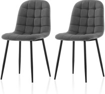 TUKAILAI Dining Room Chairs, Set of 2, Padded Kitchen Chairs, Velvet, Ergonomic Upholstered Chair with High Backrest, Metal Legs, up to 150 kg, Modern Chairs for Dining Room, Kitchen, Bedroom,