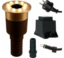 Ūdens elementu apgaismojums Silti balta ar transformatoru 0,6 W IP68 12 V 103 Lux 650 cm kabelis 8 LED gredzenu strūklaka, ūdens elementu apgaismojums Strūklaku apgaismojums Strūklaku apgaismojums Strūklaku apgaismojums Pavasara akmens apgaismojums