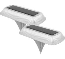 2 iepakojuma āra saules ceļu apgaismojums IP65 pret laikapstākļiem izturīgs zemes apgaismojums ar mietu, 3000K Warm White LED, CE sertificēts, 10-12 stundu darbības laiks, 1200mAh akumulators dārzam, pagalmam, zālienam