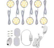6 LED lukturu komplekts zem virtuves skapīša - LED lampas 12W 1020 lūmeni Silti balta 3000K