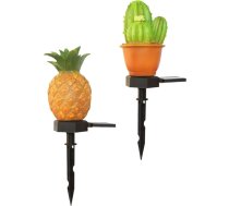 Lurrose Solar Gartendekoration 2 Stück Solar Erdspießleuchten Ananas Kaktus Außenleuchte Wetterfest für Terrasse Rasen Garten