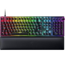 Razer Huntsman V2 (violets slēdzis) - praktiska optiskā spēļu tastatūra bez kavēšanās (plaukstu balsts, 4 multivides taustiņi, dubultā PBT taustiņi) QWERTZ | DE izkārtojums, melna, RZ03-03931000-R3G1