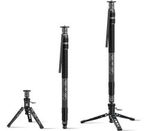 SIRUI SVM-145P Rapid System oglekļa šķiedras monopods ar pedāli, 145 cm monopods, ātra regulēšana ar skrūvju fiksatoru, kompakts un tikai 1,52 kg, maksimālā slodzes ietilpība 10 kg