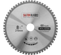 TCT21060TMB Saxton TCT cirkulārā tērauda alumīnija vara metāla zāģa asmens 210mm x 60T priekš Bosch Makita Dewalt Evolution Piemērots 216mm zāģiem