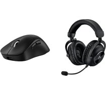 Logitech G PRO X SUPERLIGHT 2 DEX LIGHTSPEED bezvadu spēļu pele, 32K DPI sensors un USB-C uzlādes funkcija + PRO X 2 LIGHTSPEED bezvadu spēļu austiņas, noņemams boom mikrofons, 50 mm Graphene, melnas krāsas