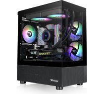 Thermaltake View 170 TG ARGB Black Micro ATX korpuss - 3 x 120 mm ARGB ventilatori komplektā - atbalsta ventilatorus līdz 280 mm - dubultā rūdītā stikla priekšējais un sānu panelis - CA-1Z4