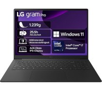 LG, 16 collu gram Pro, portatīvais dators, 40,6 cm, Intel 7, 32 GB DDR4, 2 TB Dual SSD, 24 mēnešu garantija, 2560 x 1600, Dolby Atmos, 16Z90TS-G.AU8CG