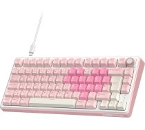 RK ROYAL KLUDGE R75 Gaming Keyboard Wireless, 75% Gasket Mechanical Keyboard QWERTZ TKL ar taustiņiem, Bluetooth/2.4G/USB-C RGB, PBT taustiņi, Hot Swap Linear Creamy Switches