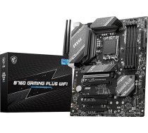 MSI B760 Gaming Plus WiFi Gaming pamatplate - atbalsta Intel 12./13. paaudzes procesorus, LGA 1700, DDR5, PCIe 4.0, M.2, 2.5Gbps LAN, USB 3.2 Gen2, Wi-Fi 6E, ATX