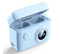 llano NP-FZ100 18W viedā digitālā displeja lādētājs ar dubulto USB-C Sony A7 III, A7R V, A7R IV, Alpha A7C, A9/A9S, A6600, A7R3, ZV-E1, ILCE-1M2, FX3, FX30 akumulatora lādētājs, magnētiskais flip vāks, zils