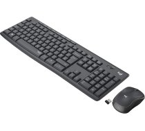 Logitech MK295 bezvadu tastatūras peles komplekts ar Silent Touch tehnoloģiju, īsceļu pogām, optisko izsekošanu, nano USB uztvērēju, bezvadu savienojumu bez kavēšanās, Skand. QWERTY izkārtojums Melns