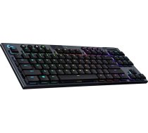 Logitech G915 TKL Tenkeyless Lightspeed RGB mehāniskā spēļu tastatūra klēpjdatoram un datoram, zema profila slēdzis, LIGHTSYNC RGB, bezvadu, Bluetooth funkcija, melna