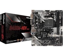ASRock B450M-HDV R4.0 Socket AM4/ AMD Promontory B450/ DDR4/ SATA3&USB3.1/ M.2/ A&GbE/MicroATX pamatplate