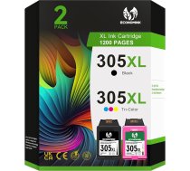 305XL lieljaudas drukas kasetnes, kas ir saderīgas ar HP 305, vairākos iepakojumos HP Deskjet 2820e kasetnes - DeskJet 4220e 2720e 2720e 2700 4120e 2710e 2710e Plus 4110 Envy 6020e 6420e 6032e 6400e (2 iepakojumi)