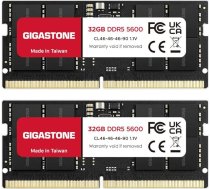 【DDR5 RAM】GIGASTONE 64GB komplekts (2x32GB) DDR5 5600MHz PC5-44800 CL 46-46-46-90 1.1V SODIMM 262Pin Non-ECC Unbuffered portatīvo datoru augstas veiktspējas atmiņas atjaunināšana