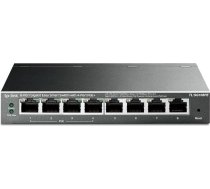 TP-Link TL-SG108PE 8 portu gigabitu gigabitu komutators ar 4 PoE+ pieslēgvietām (64 W, ekranēti RJ-45 porti, IEEE-802.3af / AT, vienkārša konfigurācija, bez ventilatora), melns