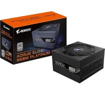 Gigabyte Aorus Elite P850W 80 Plus Platinum pilnībā modulārs PCIe 5.0 barošanas bloks, ATX 3.0, 12VHPWR GPU spraudnis, plakans kabelis