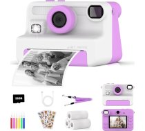 AMZSA Instant Camera bērniem, 1080P HD bērnu kamera, tūlītēja drukāšana ar 32 GB karti, digitālā kamera rotaļlieta, dzimšanas dienas un Ziemassvētku dāvanas zēniem / meitenēm 3 4 5 5 6 6 7 8 9 9 10 11 12 gadi