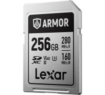 Lexar Armor Silver PRO SD karte 256GB UHS-II SD atmiņas karte Nerūsējošais tērauds C10 U3 V60 6K UHD video līdz 280MB/s lasīšanai 160MB/s ierakstīšanai SDXC karte DSLR/kamerai/fotogrāfam/video operatoram