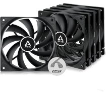 ARCTIC F12 PWM PST (komplektā 5) - datora ventilators, 120 mm korpusa ventilators, PWM dalīšanas tehnoloģija, regulējams sinhronais, 230-1350 apgr./min - melns