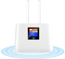KuWFi 4G LTE maršrutētājs, 300 Mbps 4G maršrutētājs SIM kartēm, Plug & Play 4G maršrutētājs modems, bezvadu WiFi maršrutētājs ar krāsainu ekrānu, 4 antenas ar lielu stiprumu, viegla konfigurācija, ideāli piemērots dārzam, straumēšanai