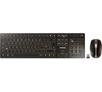 CHERRY DW 9100 SLIM bezvadu tastatūras un peles komplekts, itāļu izkārtojums (QWERTY), Bluetooth un 2,4 GHz radio, klusi taustiņi, uzlādējams, melns, melns, apdegums