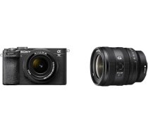 Sony Alpha 7C II bezspoguļa pilna kadra kamera ar SEL2860 un SEL1625G (33 MP, reāllaika autofokuss, 10 BPS, 4K video, noliektais LCD skārienjūtīgais ekrāns), melns