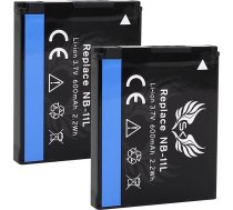 2x SK akumulatora baterija Canon NB-11L / NB-11LH | 600mAh | priekš IXUS 133 170 175 180 180 185 190 275 HS 285 HS // PowerShot SX420 ir SX430 ir SX430 ir SX432 ir A4050