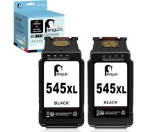 Penguin 545XL atjaunotas kasetnes Canon PG-545XL 545XL priekš MG2555S iP2850 MG2450 MG2550S MG2950 MG3051 MG3053 MX495 MG2550 TR4550 TS205 Printeri (2 melnas)
