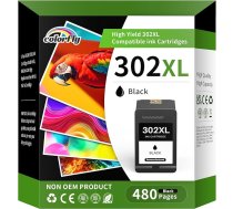 colorfly 302 302XL Printeru kasetnes Remanufaktur Nomaiņa HP 302 XL kasetnes 302XL priekš Envy 4525 4520 4522 4527 DeskJet 3630 3630 3636 3638 3638 3639 1110 2130 3633 OfficeJet 3831 3 3830 3833 5220 5230, melna.
