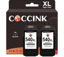 COCCINK PG-540 XL (2 melnas krāsas) atjaunotas printeru kasetnes priekš Canon 540XL priekš Pixma MG2100 MG2140 MG3650s MG3650 MG3600 MG4100 MG4250 MX475 MX535 TS5140 TS5150 TS515151 MG325, MG30 MG3550 Printeris