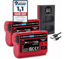 Baxxtar 2 x EN-EL15c akumulators 2600 mAh ar dubulto lДЃdД“tДЃju (LCD USB-C Micro USB) SaderД«gs ar Nikon Z5 Z6 II Z6 II Z7 II Z8 D500 D600 D600 D610 D750 D780 D800 D810 D850 D7000 D7100 D7100 D7100 D7100 D7 200 D7500 EN-EL15b ENEL15 EN EL15 EN EL15