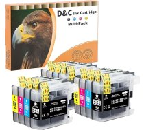 D&C LC223 Printera kasetnes Brother LC223 LC223XL saderīgas ar Brother MFC J5320DW J4420DW J4620DW J480DW J5620DW J5720DW J680DW J4625DW J880DW DCP J4120DW J562DW (Iepakojumā ir