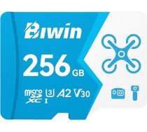 Biwin MS160 MicroSDHC UHS-I atmiņas karte 256GB - nolasīšana līdz 160MB/s - A2 V30 U1 Class 10-4K UHD video ierakstīšanai no viedtālruņiem/tabletiem/digitālajām kamerām Canon Sony