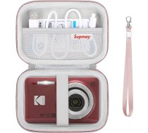Pārnēsāšanas futrālis, kas saderīgs ar Kodak PIXPRO FZ55 / FZ53 / FZ45 / FZ43 16MP digitālo kameru, videoreportāžas kameras turētājs, somiņa ar tīklveida kabatu USB kabelim, akumulatoram, SD kartei, rozā zelts