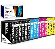604XL Epson 604 printeru kasetnes, kas saderīgas ar Epson Expression Home XP-2200 XP-2205 XP-3200 XP-3205 XP-4200 XP-4205 Workforce WF-2910 WF-2930 WF-2935 WF-2950 (15 eksemplāru iepakojumā)