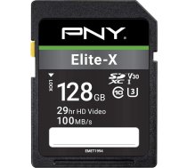 PNY Elite-X 128GB 10. klases UHS-I U3 100MB/s SDXC karte