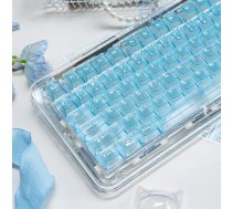 136 taustiņu gaiši zilu caurspīdīgu taustiņu vāciņu komplekts UV Transfer Cherry Profile Keycap Fit for 61/64/87/104/108 Cherry Mx Switch Mechanical Keyboard