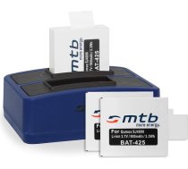 3 baterijas + duālais lādētājs (USB) Qumox SJ5000(+), SJ5000X, SJ4000(+) / SJCam M10(+), X1000. - Ietver mikro USB kabeli
