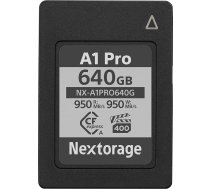 Nextorage Japānas ražotājs CFexpress A tipa 640GB VPG400 lasīšanas ātrums līdz 950MB/s rakstīšanas ātrums līdz 950MB/s pSLC Sony Alpha sērijas saderība 4K/8K ierakstīšana RAW ierakstīšana NX-A1PRO640G atmiņas karte