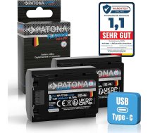PATONA 2 x Platinum USB-C akumulators NP-FZ100 2600 mAh, kas paredzД“ts Sony NPFZ100 NP FZ100, saderД«gs ar Sony Alpha 6600 6700 A6600 A6700 A1 A9 II A7 III IV A7R 7C 7CR 7S 7R A7III FX3 FX30 A7 A7 A7R C2