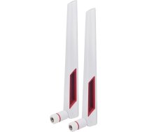 Baltas un sarkanas 10dBi divjoslu signāla pastiprinātāja Wi-Fi antenas (2,4GHz/5GHz-5,8GHz) ar SMA savienotāju bezvadu kamerai, maršrutētājam, Hotspot - 2 iepakojumi