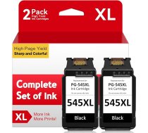 545 XL Black, 545 melna, kasetne, kas saderīga ar Canon 545, PG 545 Black, saderīga ar Pixma TS3150 TS3151 TR4550 TR4551 MG2555s MG2550s TS3350 MX495 MX490 TS3450 MG3050 MG3050 MG3050 MG2950,2 iepakojumi