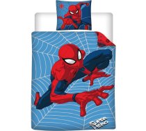 Marvel Spiderman Super Hero 100% kokvilnas bērnu gultas veļas komplekts, 135 x 200 cm, vienvietīga gulta, sega + spilvendrāna 80 x 80 cm