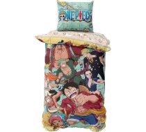 Viengabala gultas veļa 135 x 200 cm, Manga Pirate Set sega 135 x 200 cm + spilvendrāna 80 x 80 cm, anime bērniem un pusaudžiem, izgatavota no mikrofibras, ērta un mīksta.