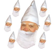 7 rūķu cepures, baltas + bārda cepure kostīmiem Gnomes Gnome Fairy Tales
