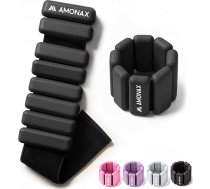 Amonax potīšu svara komplekts, fitnesa svari kājām un rokām, 2 x 0,5 kg / 1 kg svari sievietēm un vīriešiem, Pilates svari kāju svari treniņu svari jogai, dejai