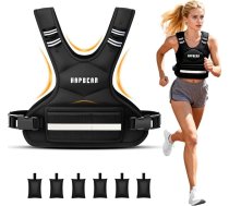 HAPBEAR regulējama svara veste vīriešiem un sievietēm – svara veste 1,8–4,5 kg ar 6 dzelzs smilšu svaru, liela kabata ar kettlebell nodalījumu – ideāli piemērota fitnesam, spēka treniņiem, skriešanai un svara celšanai.